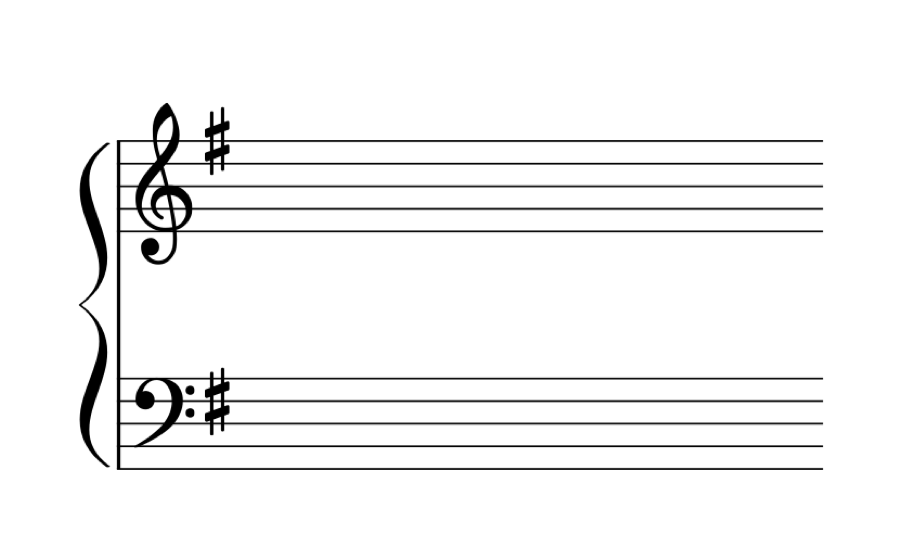 Système de portées avec indication de la tonalité